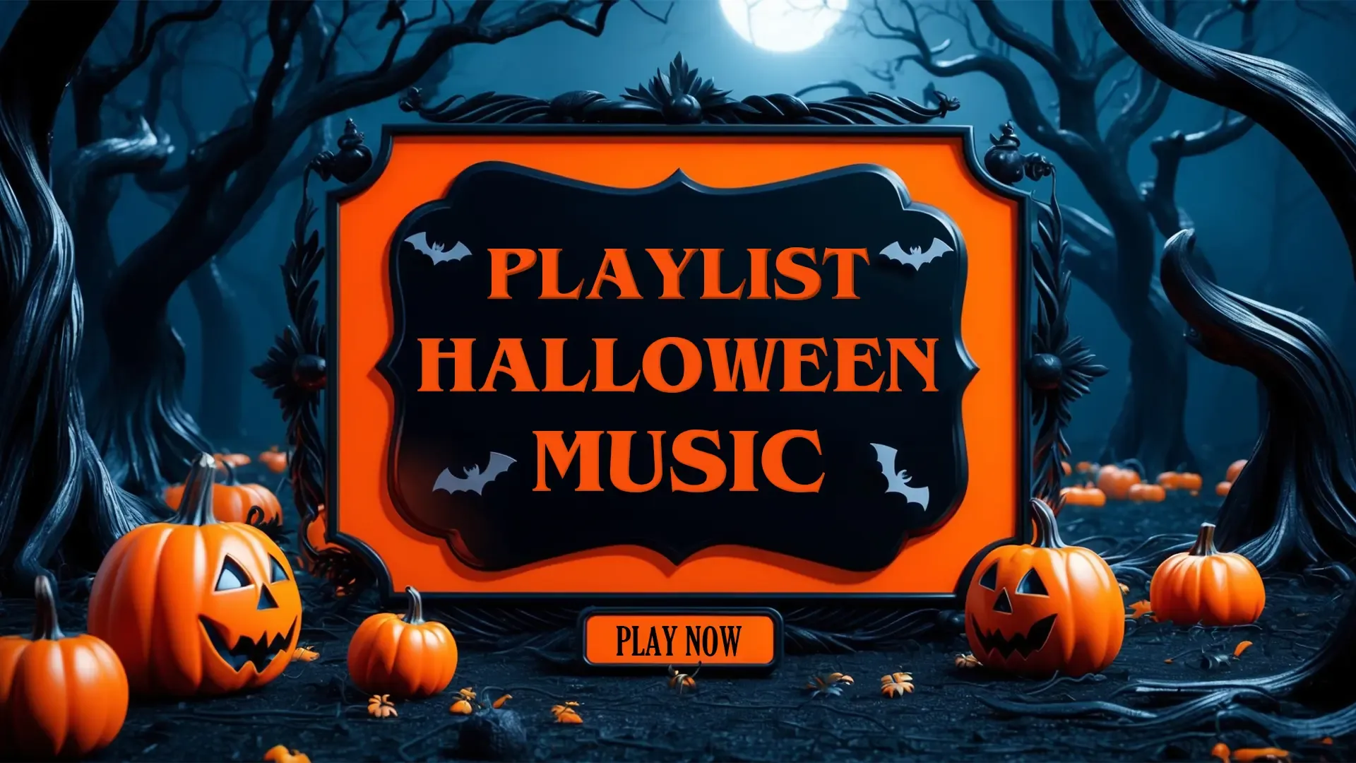 Spooky Tunes Halloween Playlist PSD Template image